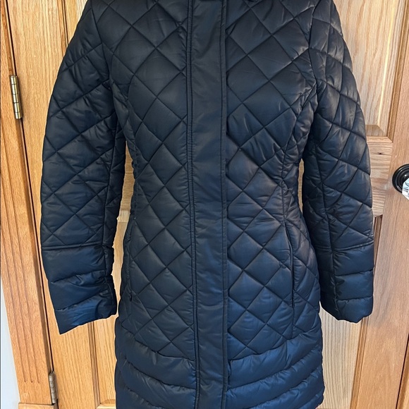 Joules Padded Long Puffer Coat with Faux Fur Accent - Picture 3 of 10
